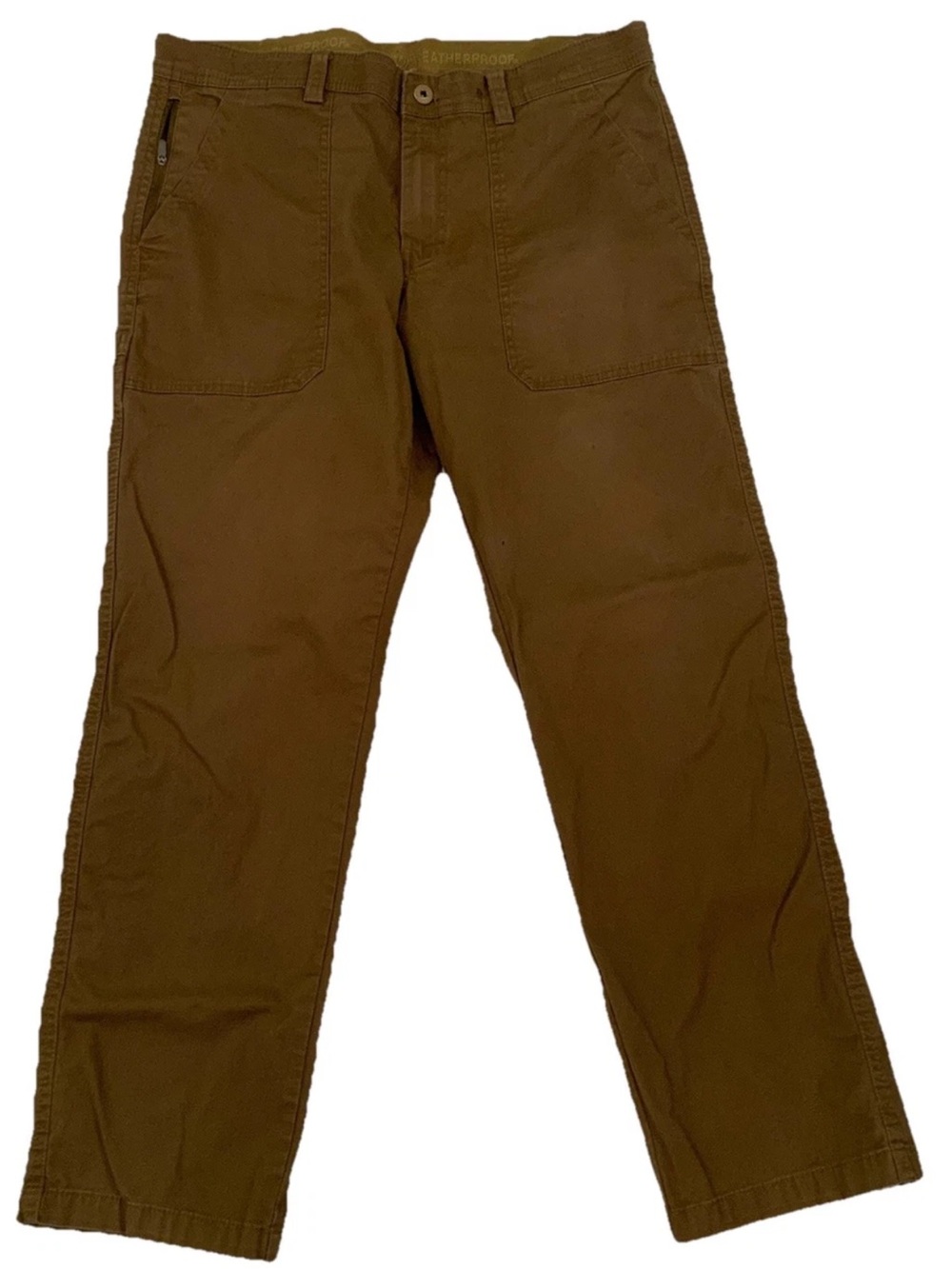Weatherproof Men's Flex Waist Stretch 6 Pocket Utility Work Pants 34X29.5 Brown